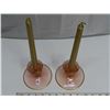 Image 2 : Pair of Depression Glass candle holders with candle