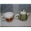 Image 7 : Decorative tea pot, Mug, "Bunnykins" cream cup & mug, Decorative match storage container
