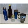 Image 2 : Lot of assorted coffee/tea thermos & Honey jars