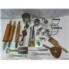 Image 1 : Antique/Vintage Green handled Baking Utensils