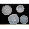 Image 2 : 4 Milk glass bowls/desert holders (includes some ribbon dish designs)