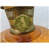 Image 2 : Antique Amber glass Aladdin coal oil lamp - drapery design