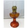 Image 3 : Antique Amber glass Aladdin coal oil lamp - drapery design