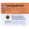 Image 1 : 1940 Imperial bank of Canada cheque, & 2017 Battle of Vimy ridge Toonie