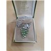 Image 1 : Boyd Bond Sterling w/ green rhinestones grape cluster broach, in original box