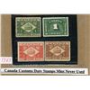 Image 1 : Canada Customs Duty Stamps Mint Never used