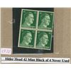 Image 1 : Hitler Head 42 Stamp Mint Block of 4 Never Used