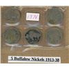 Image 1 : 7 1913-1938 Buffalo/Indian Head Nickels
