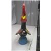 Image 2 : Folk Art hand painted Large Ceramic Rooster 11"tall (small paint chip)