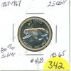 Image 1 : 1867-1967  Canada 25¢ 80% silver cougar quarter MS-65