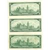 Image 2 : 3x Canadian 1867 1967 1 Dollar Bills