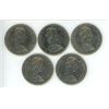 Image 2 : 5x 1972 Canadian Nickel Dollars