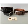Image 3 : two tooled leather belts sizes 36 & 38 - purchased in Mexico. EUC