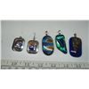 Image 1 : Hand-blown Dichroic Glass Pendants + Earrings