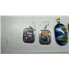 Image 2 : Hand-blown Dichroic Glass Pendants + Earrings