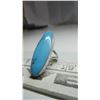 Image 2 : 925 Silver Large Blue Stone Ring, Size 6