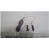 Image 1 : Large Wire-wrapped Amethyst Stone Pendant Necklace + Earrings