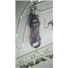 Image 3 : Large Wire-wrapped Amethyst Stone Pendant Necklace + Earrings