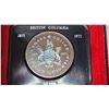 Image 3 : 1971 British Columbia Centennial Silver Dollar. Specimen. Housed in its original RCM black clamshell