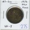 Image 1 : Province of Nova Scotia 1856 Half Penny Pre-Confederation Token. NS-5A1. Victoria/Mayflower Coinage.