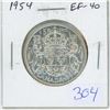 Image 1 : 1954 Silver 50 Cents. EF-40. Nice.
