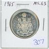 Image 1 : 1965 Silver 50 Cents. MS-63. Bright White. Nice.