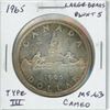 Image 2 : 1965 Large Beads Blunt 5 Type III Silver Dollar. MS-63 with Cameo. Nice.