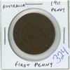 Image 1 : Australia. 1911 Penny. The first penny issued for Australia. VG or better.