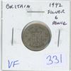 Image 1 : Great Britain. 1942 Silver 6 Pence. Minted during World War II. VF.