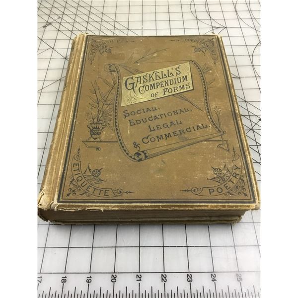 1882 GASKELL'S COMPENDIUM OF FORMS ANTIQUE HARDCOVER BOOK