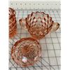 Image 2 : PINK DEPRESSION GLASS CREAM AND SUGAR SET NO CHIPS