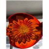 Image 5 : 2 Art glass pieces- Halling Glass, signed art glass bowl, from Norway, and heavy, orange glass piece