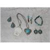 Image 1 : Lot of turquoise coloured jewelry