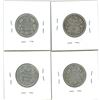 Image 2 : 1892, 1899, 1901, 1902H Canadian Silver Twenty-Five Cent Coins (4)
