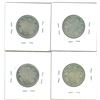 Image 2 : 1920, 1921, 1927, 1928 Canadian Silver Twenty-Five Cent Coins (4)