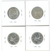 Image 2 : 1942, 1943, 1944, 1945 Canadian Silver Twenty-Five Cent Coins (4)
