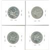 Image 2 : 1953 NSF, 1954, 1957, 1958 Canadian Silver Twenty-Five Cent Coins (4)