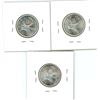 Image 2 : 1964, 1965, 1966 Canadian Silver Twenty-Five Cent Coins (3)