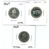 Image 1 : 1967 Canadian Silver Twenty-Five Cent Coins (2), 1968 Canadian Twenty-Five Cent Coin