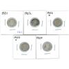 Image 1 : 1901, 1902, 1902H, 1903H, 1904 Canadian Silver Ten Cent Coins (5)