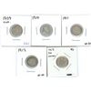 Image 1 : 1909, 1910, 1911, 1912, 1913 Canadian Silver Ten Cent Coins (5)
