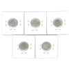 Image 2 : 1939, 1940, 1942, 1943, 1944 Canadian Silver Ten Cent Coins (5)