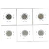 Image 2 : 1901, 1902, 1902H, 1903H, 1904, 1905 Canadian Silver Five Cent Coins (6)