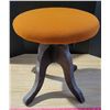 Image 1 : Vintage Rotatable Orange Stool - Seat: 17", Legs: 15" Across, 17.5" Tall