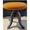 Image 4 : Vintage Rotatable Orange Stool - Seat: 17", Legs: 15" Across, 17.5" Tall
