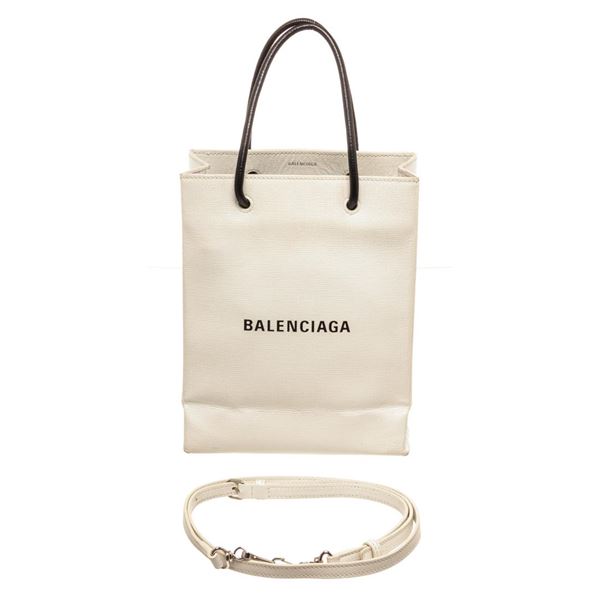 Balenciaga White Teiga Leather Shopping Bag