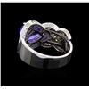 Image 3 : 2.10 ctw Tanzanite and Diamond Ring - 14KT White Gold