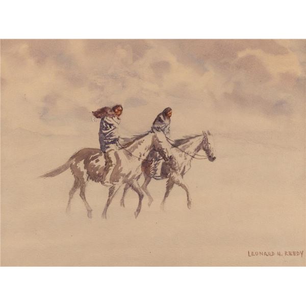 Leonard Reedy, three watercolors