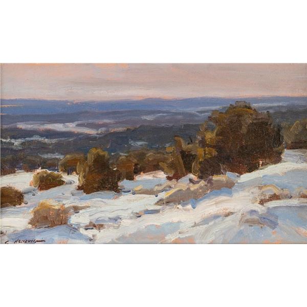 Clyde Aspevig, oil on board