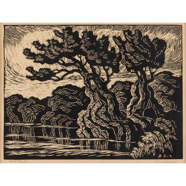 Birger Sandzen, woodcut print